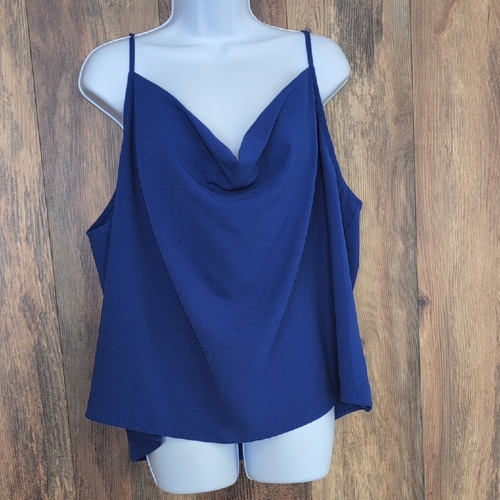 Blue Asymmetrical Camisole with Relaxed Fit 2XL    -327A